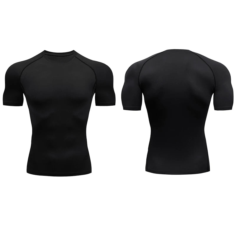 Men Running Compression T-shirt Short Sleeve Sport Tees Gym Fitness