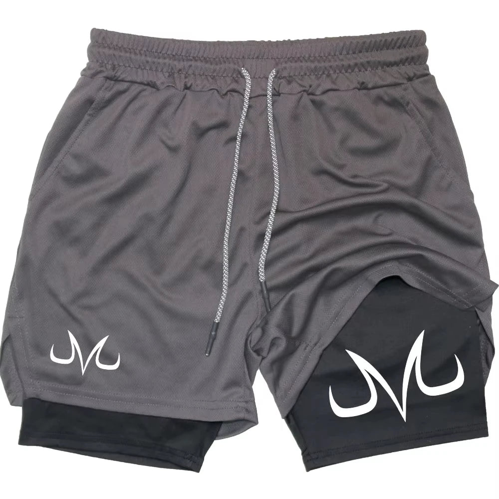 Anime Performance Shorts Toji Printed Men GYM Casual Sports Shorts Workout Running Mesh 2 In 1 Sport Short Pants