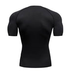 Cross Print Compression Shirts for Men Gym Workout Training Fitness Base Layer Quick Dry Athletic Tshirt Skinny Running T-shirts