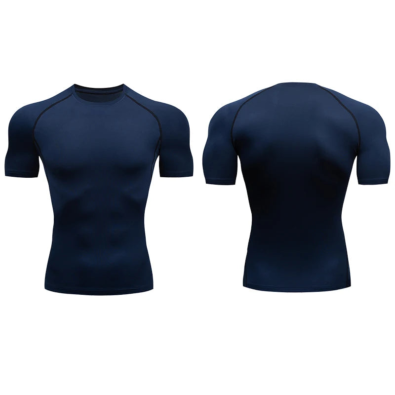Men Running Compression T-shirt Short Sleeve Sport Tees Gym Fitness