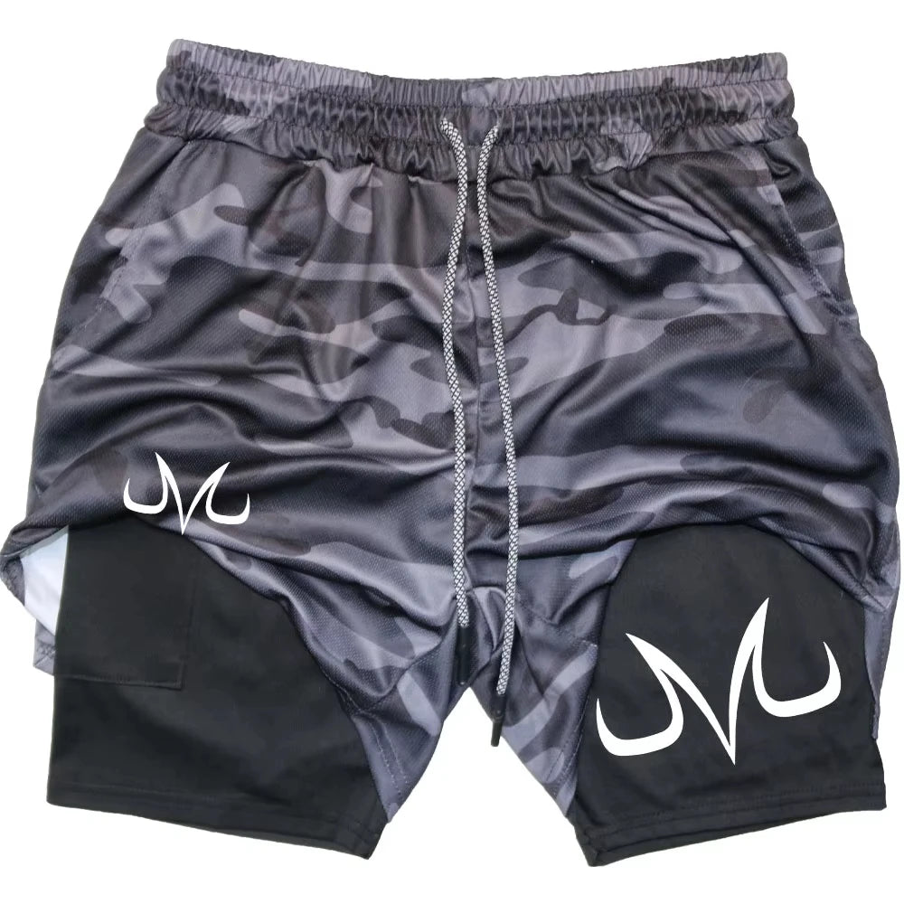 Anime Performance Shorts Toji Printed Men GYM Casual Sports Shorts Workout Running Mesh 2 In 1 Sport Short Pants