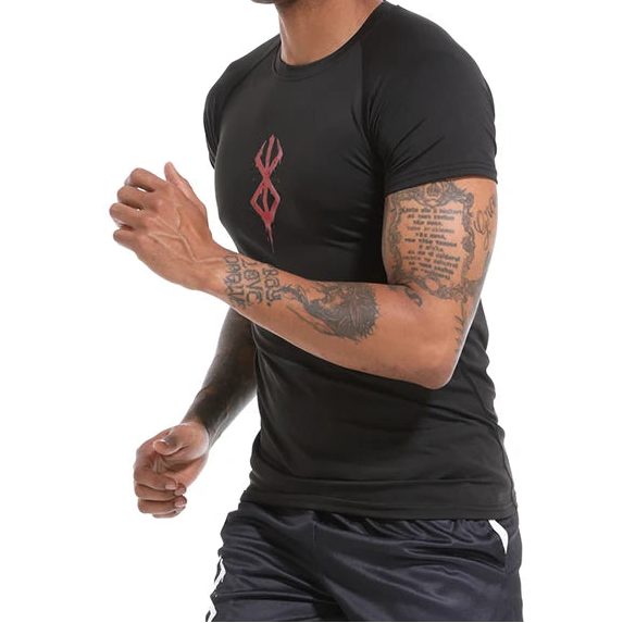 Men's Print Compression Shirts Summer Short Sleeve Rash Guard Gym Workout T-shirt Athletic Quick Dry Baselayer Undershirts Tops