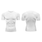 Cross Print Compression Shirts for Men Gym Workout Training Fitness Base Layer Quick Dry Athletic Tshirt Skinny Running T-shirts