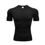 Jogging Breathable Compression Sportswear Summer Men's Training Two-piece Tight T-shirt Fitness Shorts Gym Workout Set RL0008
